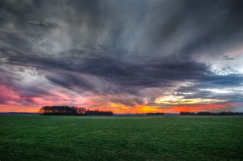 Free photo: Storm Clouds over Field During Sunset - Clouds, Sunset ...