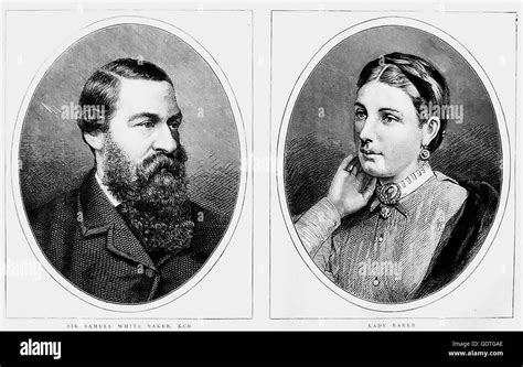 Samuel Baker 1821 1893 British Explorer And His Wife Florence From An