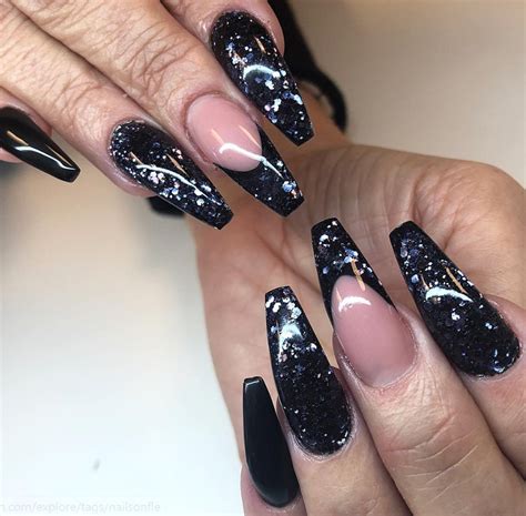30 Incredible Acrylic Black Nail Art Designs Ideas For Long Nails Page 3 Of 30 Fashionsum