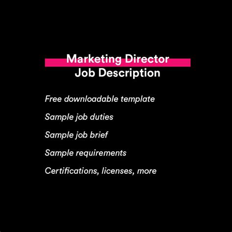 Develop marketing campaigns for both traditional and digital media. Marketing Director Job Description Template - Algrim.co