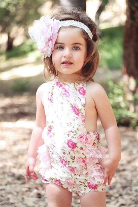 Newborn Baby Girls Lace Rompers Rose Print Summer Sleeveless Rompers