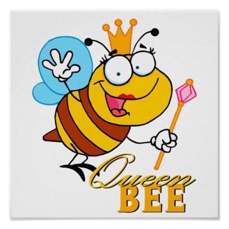 Read queen bee english version now!!! funny cartoon queen bee with text print | Zazzle