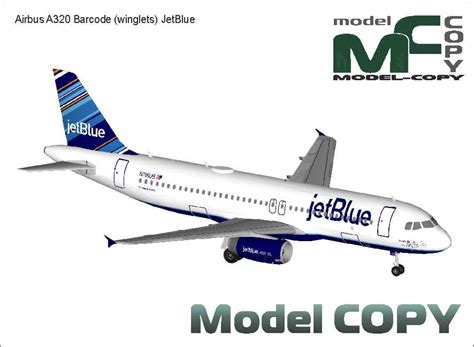 Airbus A320 Barcode Winglets Jetblue 3d Model 71587 Model Copy