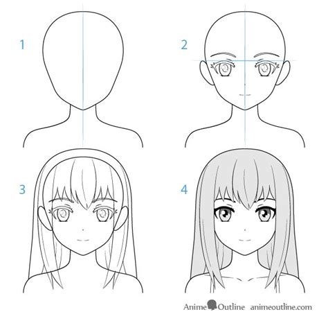 Female Anime Character Face Drawing Step By Step Anime