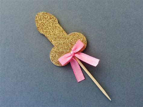 penis cupcake toppers 12 pcs naughty bachelorette etsy