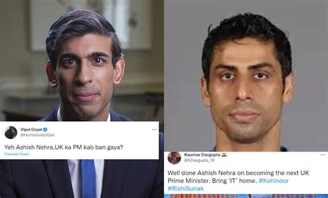 as rishi sunak becomes uk pm the internet has a field day over ashish nehra and kohinoor memes