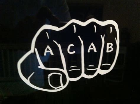 Acab Knuckles Fist Bump Die Cut Vinyl Sticker Decal Blasted Rat