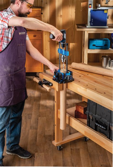drill guide  vice  rockler woodshop news