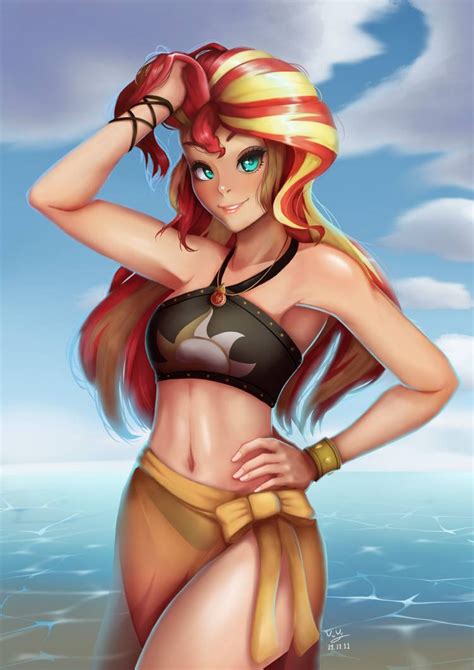 Sunset Shimmer In Swimsuit Mk2 By The Park On Deviantart Sunset Shimmer Sunset Shimmer