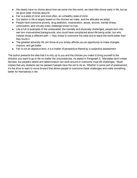 Life Isn t Fair - AP LANG - We clearly have no choice about how we come