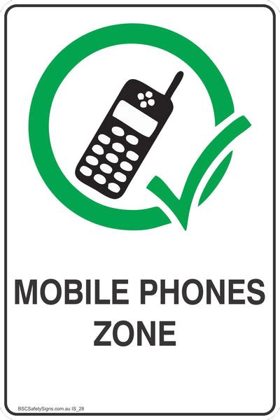 Information Mobile Phones Zone Safe Workplace Stickers Safety