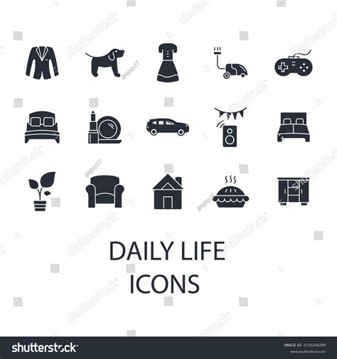 Daily Life Icons Set Daily Life Stock Vector Royalty Free 2150248289