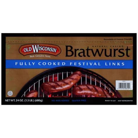 Old Wisconsin Bratwurst Fully Cooked Festival Links 24 Oz King Soopers
