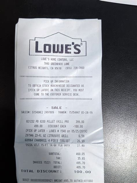 Printable Fake Lowes Receipt Customize And Print