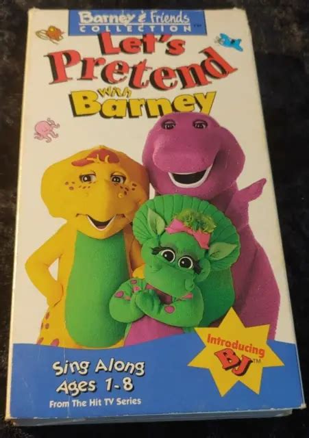BARNEY FRIENDS Lets Pretend With VHS Video Tape RARE VTG Sing Along Songs PicClick