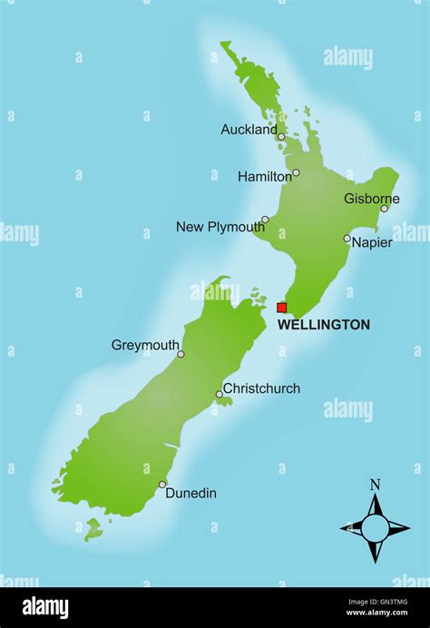 Map New Zealand Stock Photo Alamy
