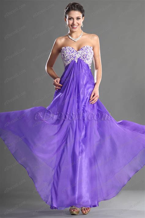 Edressit Sweetheart Strapless Purple Evening Dress 36120906