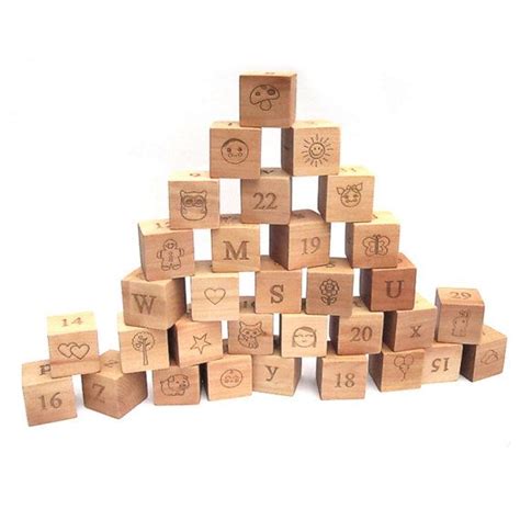 Wood Blocks Toy Wooden Stacking 32 Block By 3princessesstore 4500