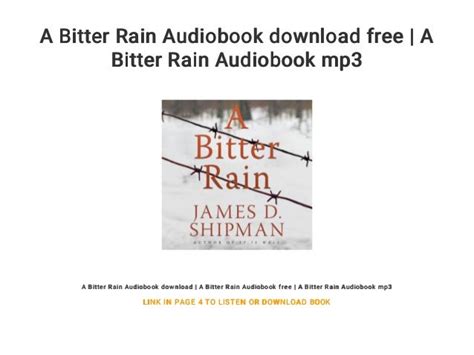 A Bitter Rain Audiobook Download Free A Bitter Rain Audiobook Mp3