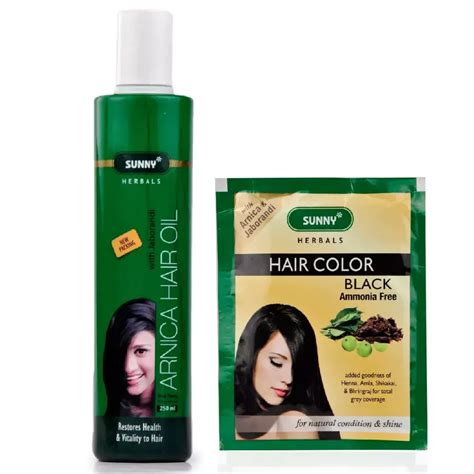 buy bakson sunny arnica hair oil with free 20g bakson hair color black online 23 off