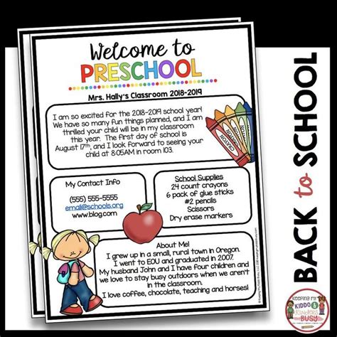 Welcome To Preschool Editable Newsletter Back To School Etsy In 2021