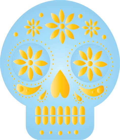 Day Of The Dead Flower Yellow Pattern For Mexican Bunting For Day Of