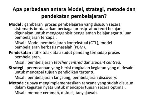 Perbedaan Model Metode Dan Pendekatan Pembelajaran Seputar Model My Riset