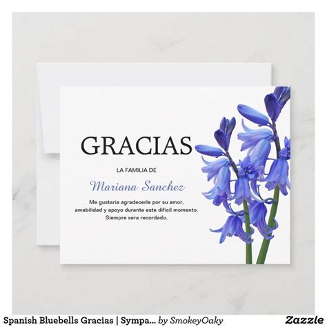 Spanish Bluebells Gracias Sympathy Thank You In 2020