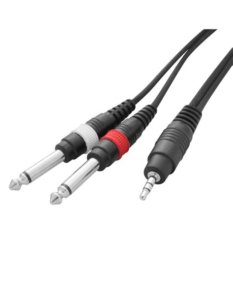 W Audio 3m 35mm Stereo Jack 2 X 635mm Mono Jack Cable Lead Audio