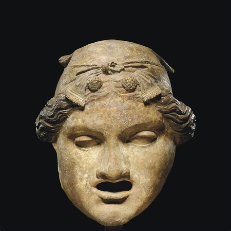 A Greek Terracotta Theatre Mask Hellenistic Period Circa 3rd 2nd
