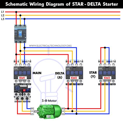 STAR DELTA Starter Without Timer Power Control Diagrams