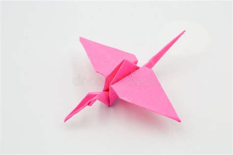 Hand Picked Pink Paper Crane Origami Closeup Stock Photo Image Of