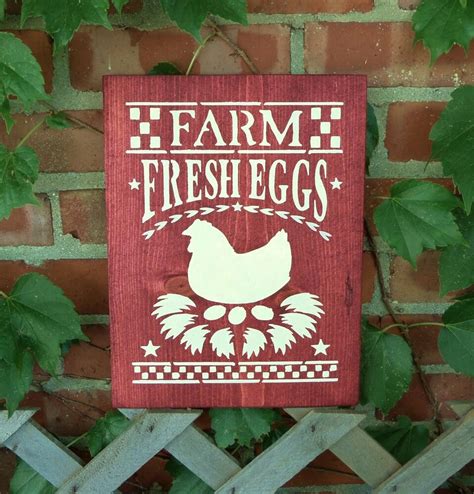 Shop home décor at sundance. "FARM FRESH EGGS" Chicken, Country , Rustic, Hand Painted ...