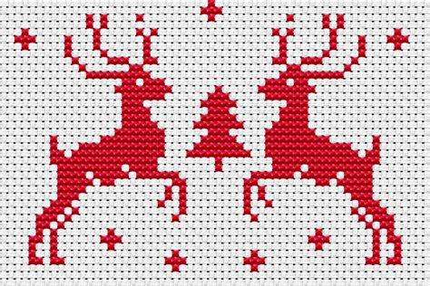 Reindeer Cross Stitch Pattern Christmas Easy Pattern Pdf Etsy