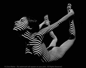 Ar Zebra Woman B W Striped Full Figured Abstract Fine Art