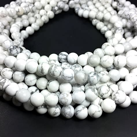 Natural White Howlite Beads Mm Mm Mm Mm Mm Mm Round Etsy