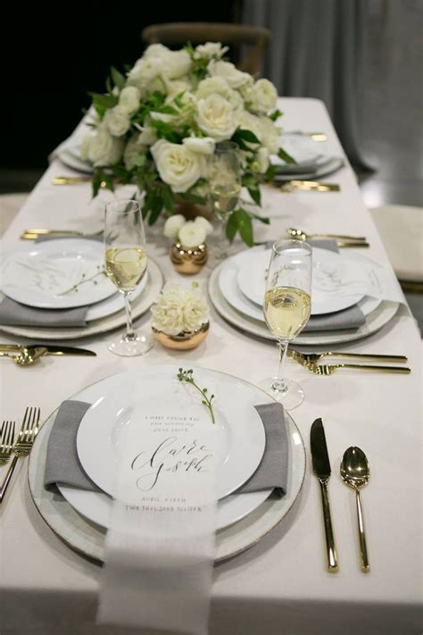 Elegant White Table Setting By Stem Floral Design