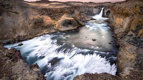 Nature Landscape Water Rock Iceland Waterfall