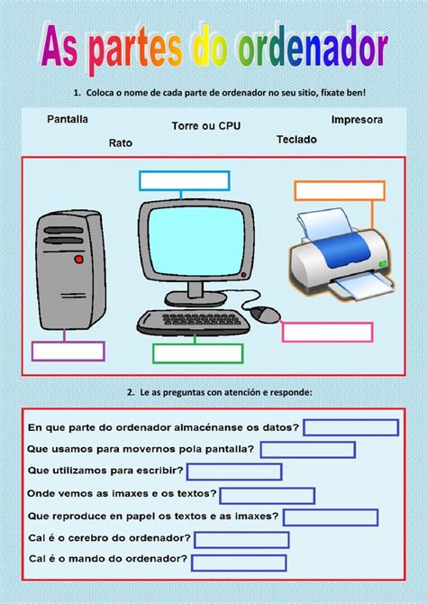 An Image Of A Computer And Printer In Spanish