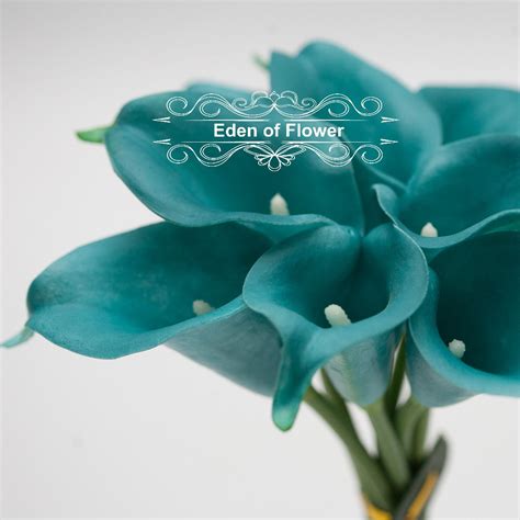 Real Touch Oasis Teal Calla Lilies For Bridal Bouquets Etsy