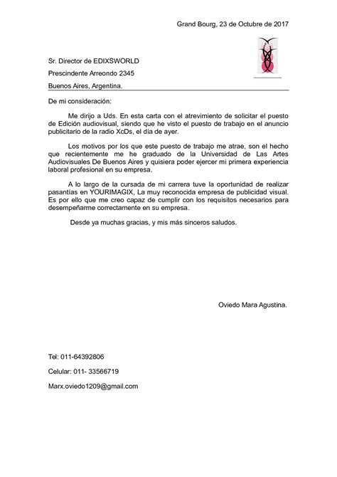 Carta De Solicitud De Trabajo Oviedo Mara Calameo Downloader