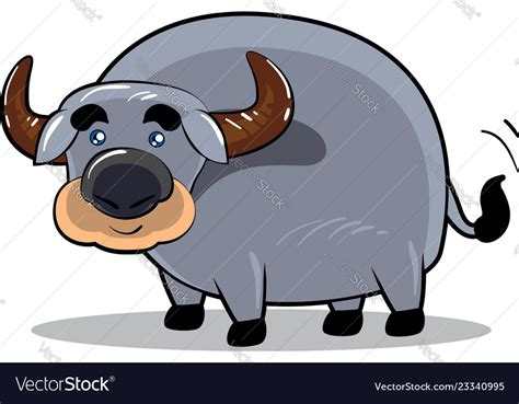 smile buffalo cartoon character royalty free vector image