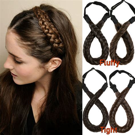 sego synthetic hair braided headband classic chunky wide plaited braids elastic stretch
