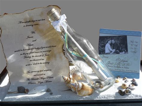 Invite your friends and relatives to your beach wedding with lace beach wedding invitation. Message In A Bottle Wedding Invitation | Message In A ...