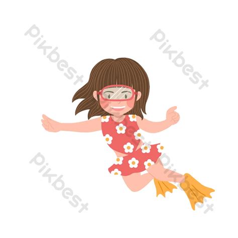 Drawing Little Girl Diving Png Images Psd Free Download Pikbest