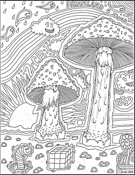 Printable Trippy Mushroom Coloring Pages