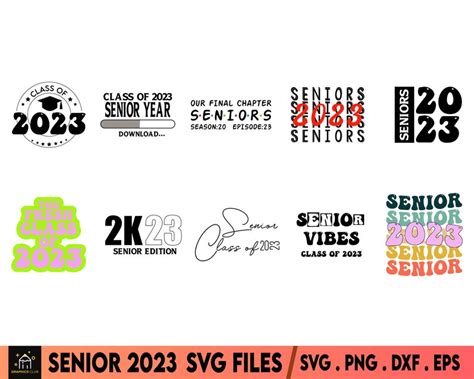 Senior 2023 Svg Bundle Graduation 2023 Svg Class Of 2023 Etsy Israel