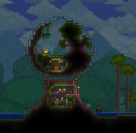 What Do You Think Of My Witch Doctor House Terraria Terraria House Design Witch Doctor