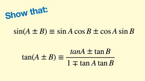 The Sum And Difference Formulas Derivations 3 Of 4 Trigonometric Identities A Level Youtube