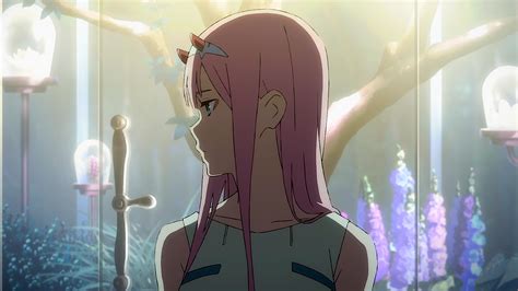 Darling In The Franxx Zero Two Hiro Side Face Of Zero Two With
